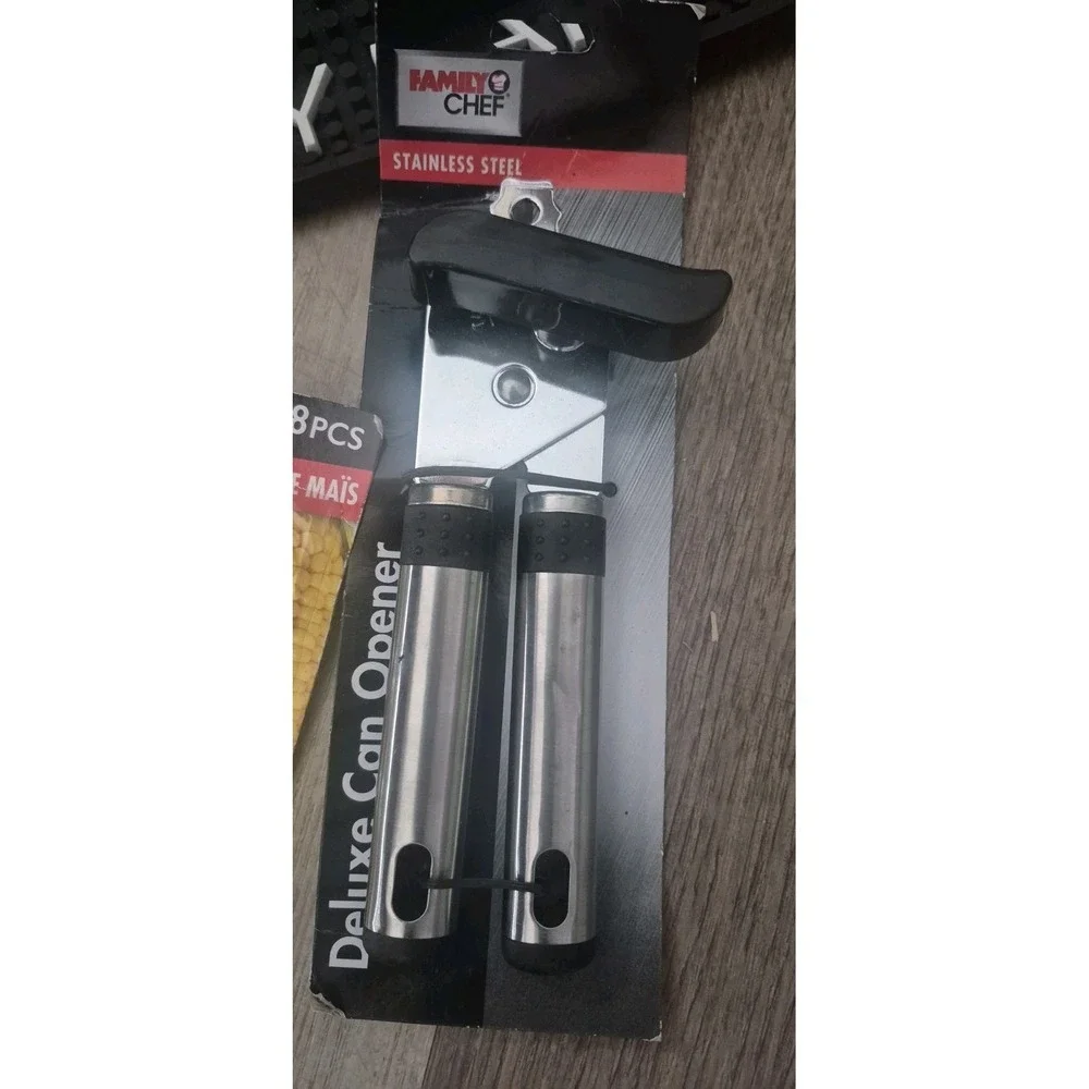 Kitchen Tool Bundle – Can Opener,‎ Corn Holders, Measuring Spoons & Bar Mat